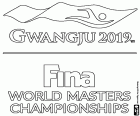 Logo van de Wereldkampioenschappen zwemsporte, Gwangju 2019. De FINA wereldkampioenschappen gehouden in Gwangju, Zuid-Korea, van 12-28 juli 2019