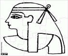 Puzzel met het profiel van het gezicht van een burger uit de oude Egyptische