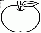 Appels zijn de vruchten van appelbomen, er zijn veel soorten appels. Een eenvoudige tekening van een generische appel