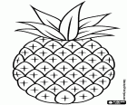 Een eenvoudige tekening van een tropische ananas, een geurig en zoet fruit