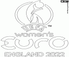 Het logo van het Women's Euro 2022 dat plaatsvindt in Engeland van 6 tot en met 31 juli 2022