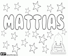 Mattias, naam voor jongen in verschillende talen zoals Zweeds, Ests, Deens, Noors en Duits. Mattias, samen met zijn varianten Matthias, Mathias, Matias, naam afgeleid van dezelfde Griekse naam van bijbelse oorsprong
