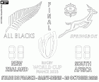 Nieuw-Zeelandse All Blacks en Zuid-Afrikaanse Sprinboks, finale Rugby World Cup 2023, Stade de France, Saint-Denis, Frankrijk, 28 oktober 2023