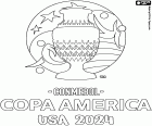 De Conmebol Copa América USA 2024 wordt gespeeld in de Verenigde Staten van Amerika van 20 juni tot 14 juli 2024. Het wedstrijdlogo om in te kleuren