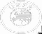 Het logo van UEFA, de Unie van Europese Voetbalbonden, Union of European Football Associations in het Engels. UEFA is de Europese confederatie van nationale voetbalbonden. Het hoofdkantoor is gevestigd in Nyon, Zwitserland.