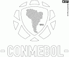 Het logo van Conmebol, de Zuid-Amerikaanse voetbalbond. Conmebol is de confederatie van nationale voetbalbonden in Zuid-Amerika. Het permanente hoofdkantoor van deze instelling is gevestigd in het district Luque, in de agglomeratie Asunción, Paraguay