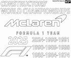 McLaren, F1-kampioen x10 in 2025 kleurplaat
