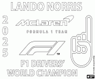 Lando Norris, F1-kampioen in 2025 kleurplaat