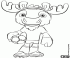 Maple, mascotte Canada WK voetbal 2026 kleurplaat