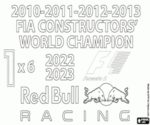 Red Bull Racing, F1 x6-kampioen kleurplaat
