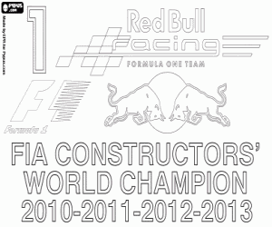 Red Bull Racing, kampioen F1 2013 kleurplaat