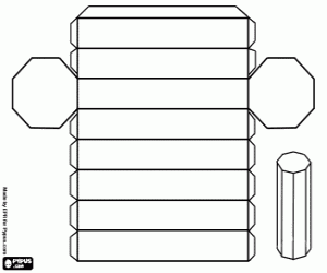 Een regelmatige achthoekige prisma kleurplaat