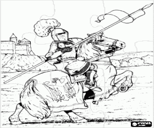 Ridder met harnas puzzel kleurplaat