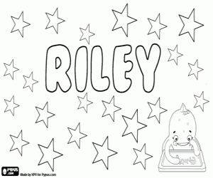 Riley, unisex naam kleurplaat