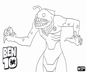 Ripjaw, aquatische alien uit Ben 10 kleurplaat