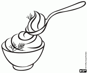 Een romige zuivel dessert kleurplaat