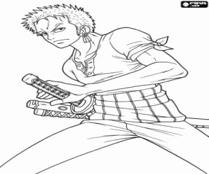 Roronoa Zoro van One Piece kleurplaat