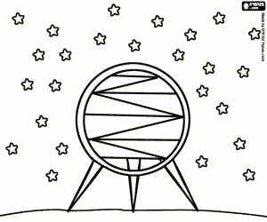 Ruimtestation op een planeet kleurplaat