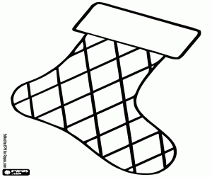 Ruit sok voor Kerstmis kleurplaat