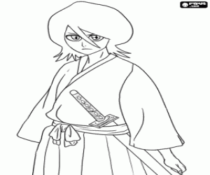 Rukia Kuchiki, karakter van Bleach kleurplaat