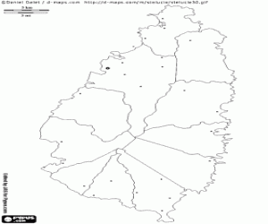 Saint Lucia kaart kleurplaat