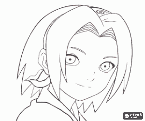 Sakura Haruno, een ninja van Naruto kleurplaat