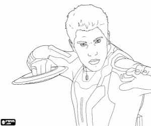 Sam Flynn en een disc van licht kleurplaat