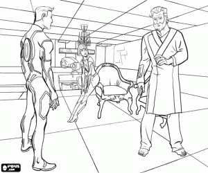 Sam en Kevin, aangezicht tot aangezicht kleurplaat