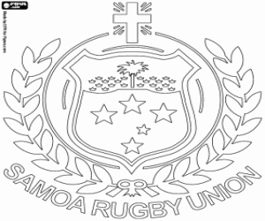Samoa de rugby team embleem kleurplaat