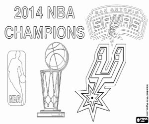 San Antonio Spurs Kampioen NBA 2014 kleurplaat