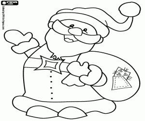 Santa Claus glimlachen en grappig kleurplaat