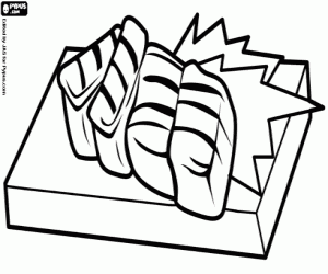 Sashimi, Japanse rauwe vis kleurplaat