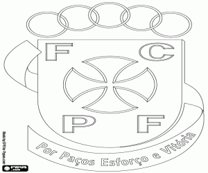 Schild van FC Paços de Ferreira kleurplaat