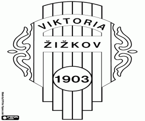 Schild van FK Viktoria Žižkov kleurplaat