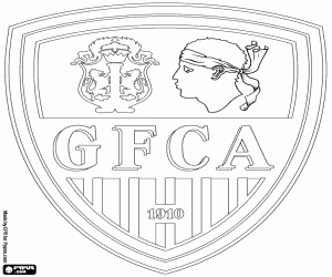Schild van GFC Ajaccio kleurplaat