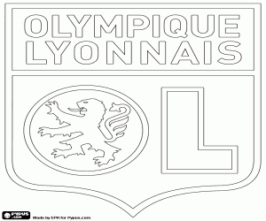 Schild van Olympique Lyon kleurplaat