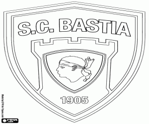 Schild van SC Bastia kleurplaat