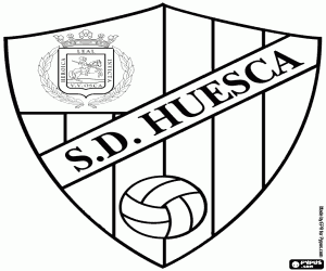 Schild van SD Huesca kleurplaat