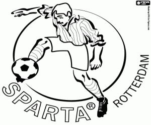 Schild van Sparta Rotterdam kleurplaat