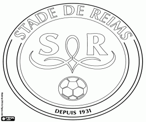 Schild van Stade de Reims kleurplaat