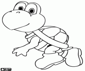 Een schildpad Koopa Troopa kleurplaat
