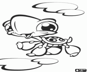 Schildpad van de kleinste PetShop kleurplaat