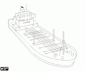 Een schip met aardolie kleurplaat