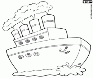 Het schip, een vervoer over water kleurplaat