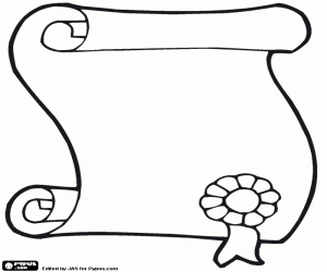 Een schooldiploma kleurplaat