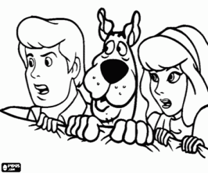 Scooby-Doo, Fred en Daphne kleurplaat