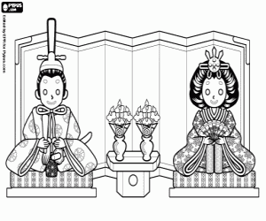 Scène van Japanse traditie kleurplaat