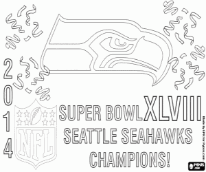 Seattle Seahawks, SuperBowl 2014 kleurplaat