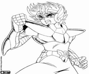 Seiya van Pegasus sterrenbeeld kleurplaat