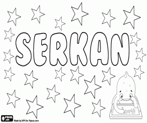 Serkan, variant van Sercan kleurplaat